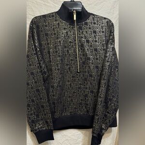 Michael Kors Black & Gold 1/2 zip up